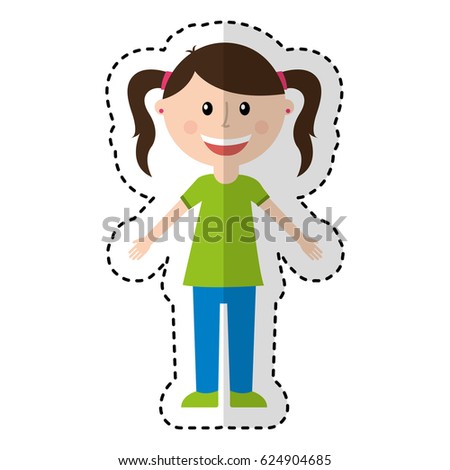 little girl character icon