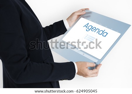 Man working on banner network graphic overlay