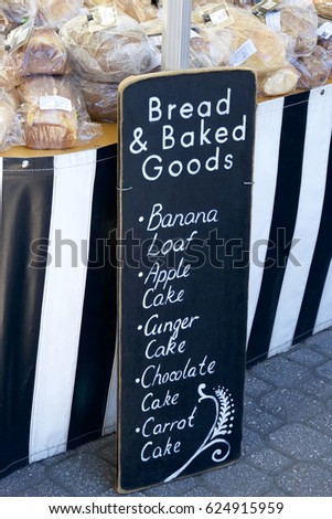 Bread and Baked Goods for sale in the market.