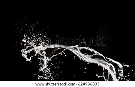 Water Splash On The Black background