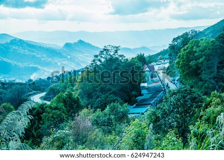 Mountain view of Doi Pha Tang at Chiangrai province, Thailand.