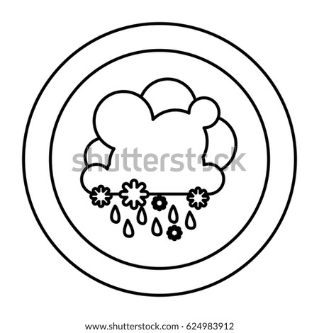silhouette cloud rainning and snowing icon, vector illustraction design