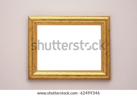 Gold frame on the wall
