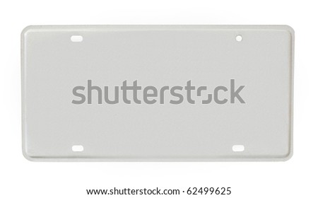 blank license plate isolated on a white background Royalty-Free Stock Photo #62499625
