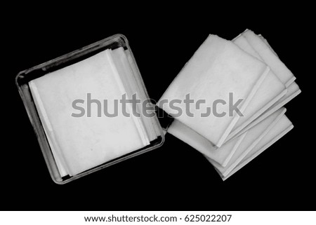 Cotton pads  on black background