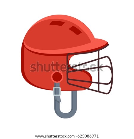 Baseball equipment. Batting protective helmets. Flat vector cartoon illustration. Objects isolated on a white background.