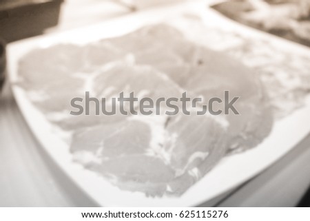 Picture blurred  for background abstract of beef