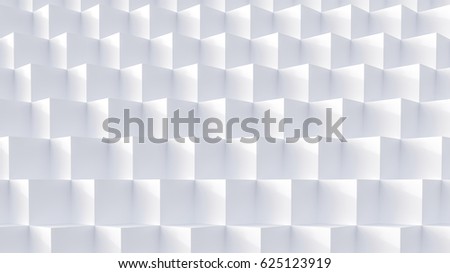 Seamless Cube White Pattern - modern abstract design - repeating geometric elements. White polygonal shape. Abstract geometrical modern background. 3D render illustration