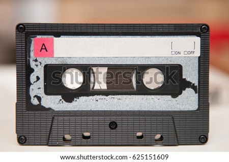 Retro cassette tape isolated on white background