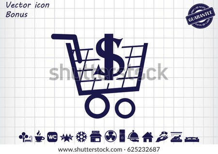 Cart icon vector illustration eps10. Isolated badge shopping cart  for website or app - stock infographics