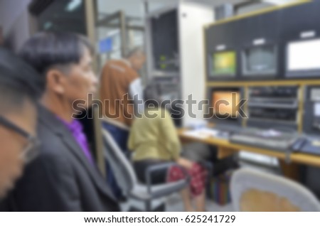 Live television on air control room and viewers