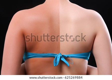 Woman body paint with airbrush in professional beauty salon Royalty-Free Stock Photo #625269884