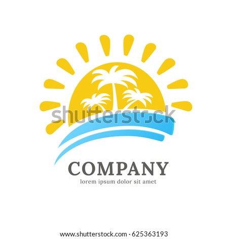 Logo design abstract resort vector template. Illustration design of logotype business travel symbol.