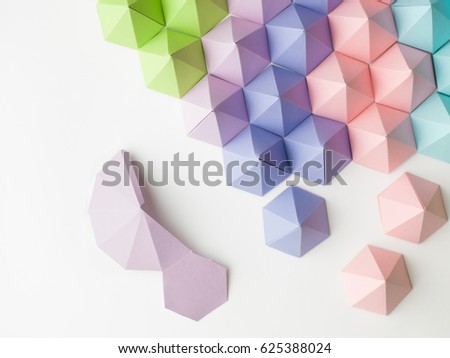 Hexagonal paper pyramid unfolded