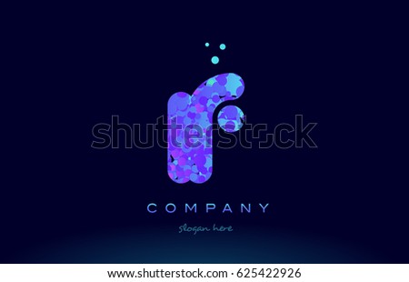 if i f alphabet pink blue bubble circle dots creative letter company logo vector icon design template