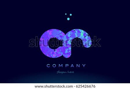 cr c r alphabet pink blue bubble circle dots creative letter company logo vector icon design template