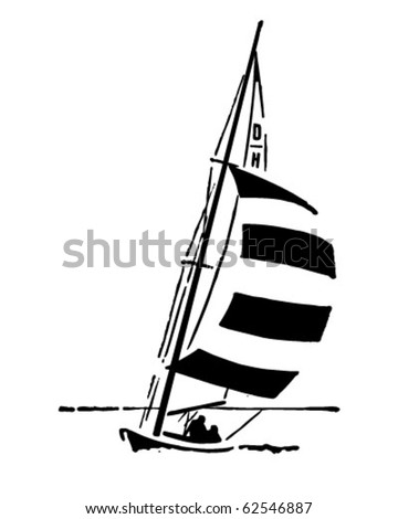 Sailing - Retro Clipart Illustration