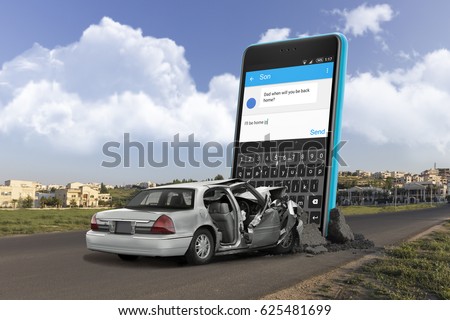 don't text and drive  Royalty-Free Stock Photo #625481699