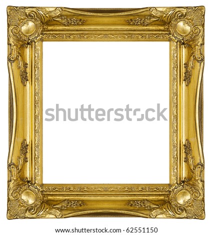 Antique Gold Picture Frame, with clipping path