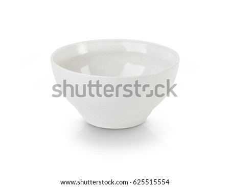 White ceramic bowl isolated on white background. With clipping path.
