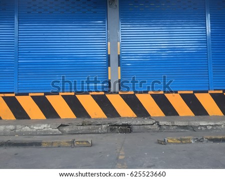 Yellow line for car parking pick a parcel post in logistic industry