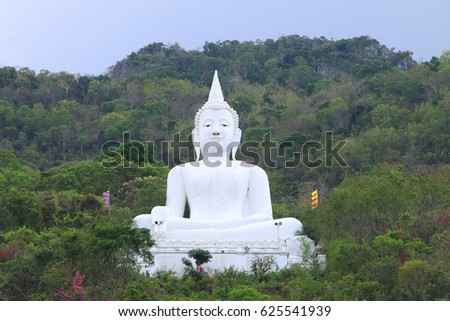 Thai white temple in Wat Thep Phithak Punnaram on holiday - Thailand