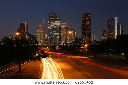 Going out in Houston - City skyline at night