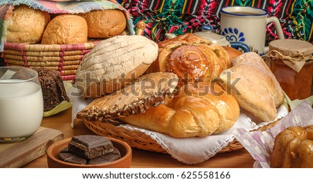 Sweet bread assorted traditional Mexican bakery Royalty-Free Stock Photo #625558166