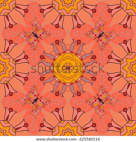 Vector ornaments, background. Seamless pattern with abstract ornament. Seamless pattern with Mandalas.