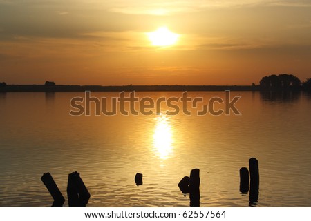 golden sunset on a lake