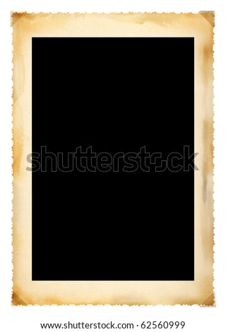 Vintage photographic deckle edged picture frame, large border, free copy space