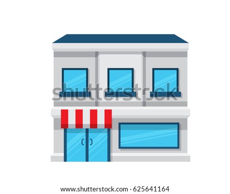 Modern Flat Commercial Business Building 