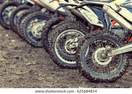 Detail view wheel of motocross bike