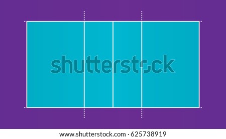 Vector of volleyball court with colorful ground.