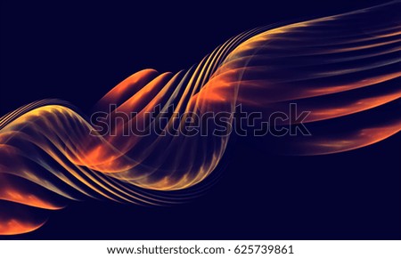 Abstract strips of a wave on the black background for art projects