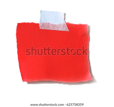 Red paper isolated on a white background with space for text