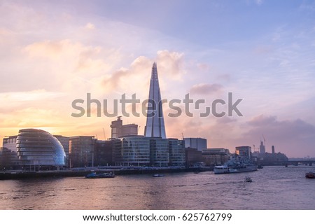 Sunset at the Shard, London, UK