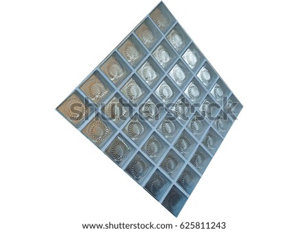 the pattern glass wall home . glass wall isoledted on white background