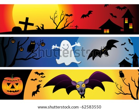 abstract Halloween web banners
