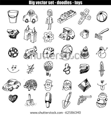 vector set - doodles - kids elements