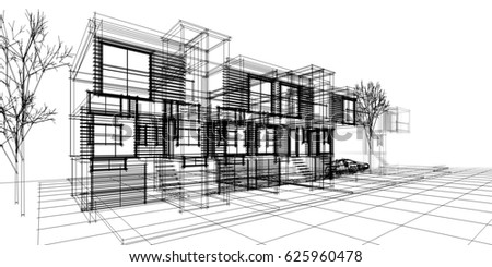 Townhouse, 3d illustration