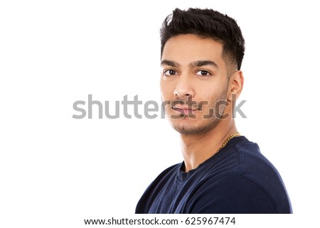 casual east asian man on white isolated background