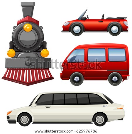 Different types of vehicles illustration