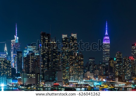 New York night view from Hamilton Park
