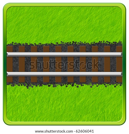 Railroad Icon, clipping path included - Eco Green Color