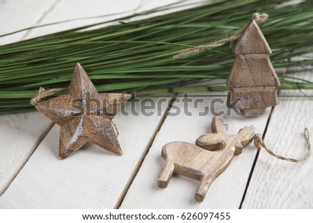 wooden decoration on wooden background