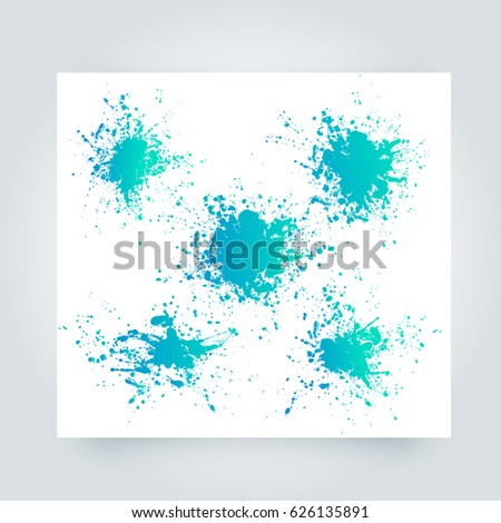 Vector abstract background with big splash and place for your text. Grunge Vector Illustration. Splatter template. Paint set for design use.
