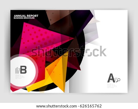 Triangle business print template, brochure, flyer or magazine cover abstract background