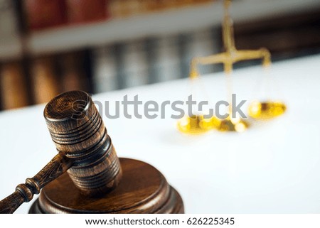Law and Justice, books background. Scale