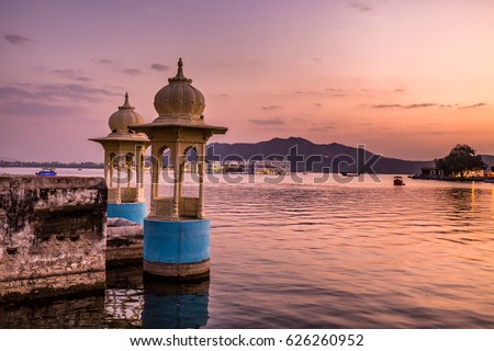 Lake Pichola and Taj Lake Palace , Udaipur, Rajasthan, India, Asia. Royalty-Free Stock Photo #626260952